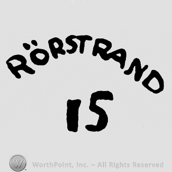 Word Rorstrand and number 15.