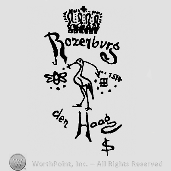 A bird in the middle and a crown on top;Rozenburg der Haad written.