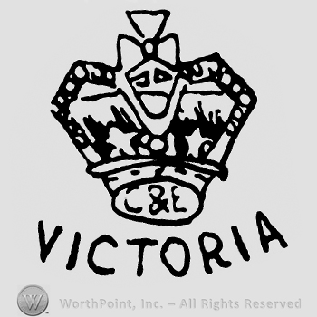 A crown with word Victoria written below.