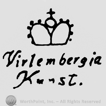Crown with cross and Virlembergia Kunst written below.