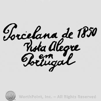 Porcelana de 1850 Vista Alegre Portugal written.