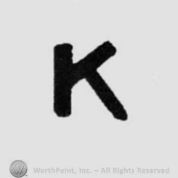 Bold capital letter "K"