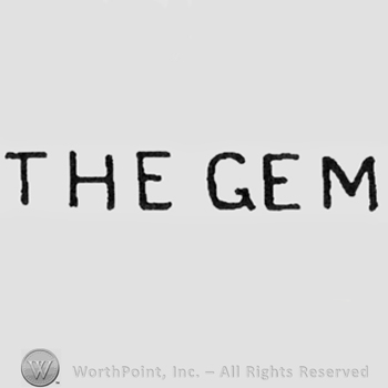 Capital lettering "THE GEM"