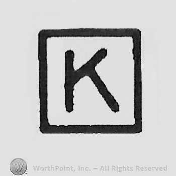 Bold capital letter "K" inside a square