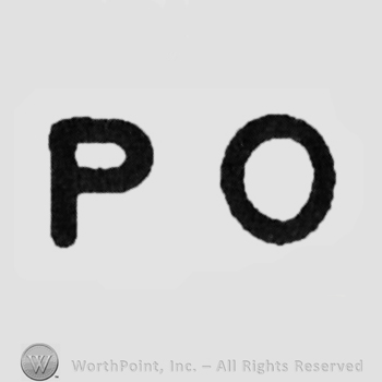 Bold capital initials "P O"