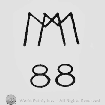 Resembles a spider, initials "MM" linked together, number "88" under it