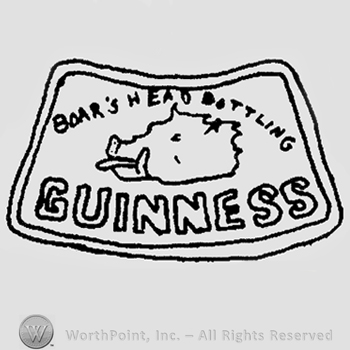 Rectangular form with the image of boar inside, "BOAR'S HEAD BOTTLING"
 written above, "GUINNESS" written under