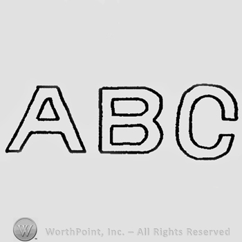 Outlined capital letters "A B C"