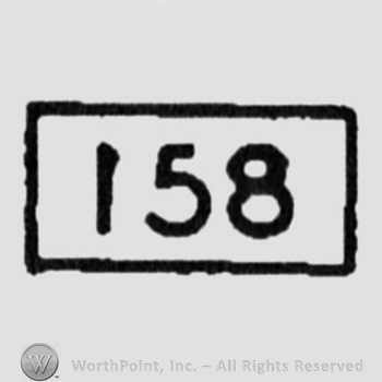 Number "I58" in a rectangle
