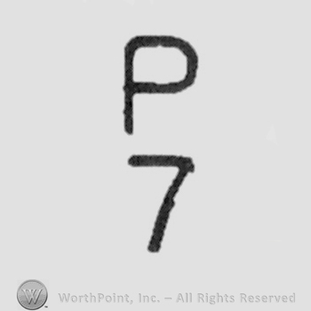 Capital letter "P" above number "7"