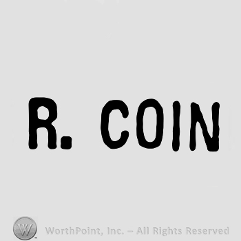 The name R. Coin written with uppercase letters