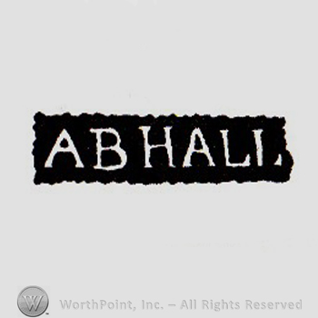 The name A.B.HALL written in uppercase letters