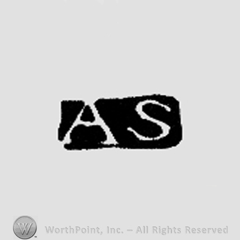 The letters AS written in uppercase.