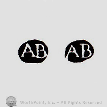 The letters AB written twice in uppercase letters