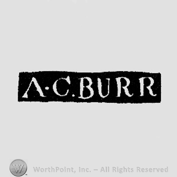 The name A C. Burr written with uppercase letters