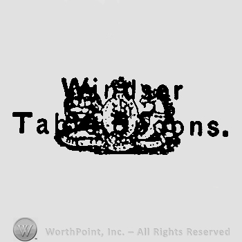 A circle with a logo in it, a lion head on the left and a horse on the right, Windsor Table Spoons written over the logo