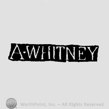 The name A Whitney written with uppercase letters