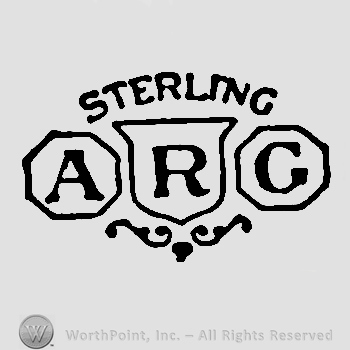Sterling written with uppercase letters over uppercase ARG written inside two hexagons and an urn