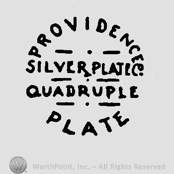 Words Providence, Silverplate, Qudruple and Plate forming a circle, all with uppercase letters