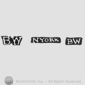The letters BW written in uppercase; the name Nyork written with uppercase letters