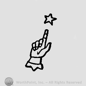Hand pointing at a star