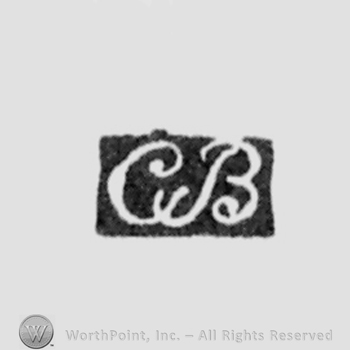 The letters CB handwritten, leaned to the right