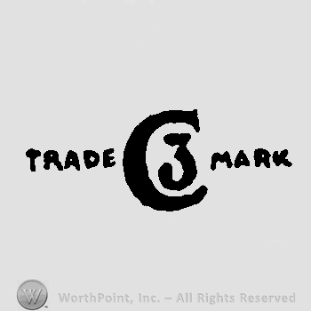 A bold C with a 3 in it; ,,trade" on the left and ,,mark" on the right.