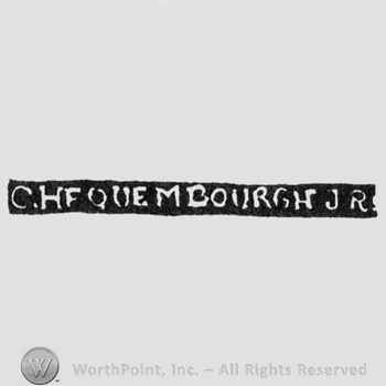 The name C. Hequembourgh JR written with uppercase letters