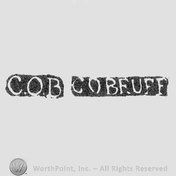 The letters C O B written in uppercase or the name C. O. Bruff written with uppercase letters