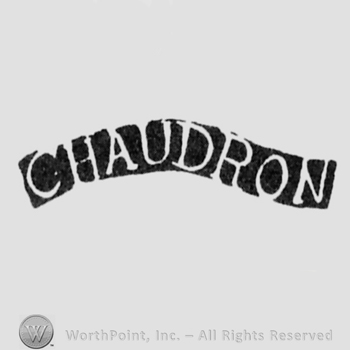 The name Chaudron written with uppercase waved letters