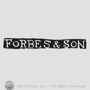 The name Forbes & Son written with uppercase letters