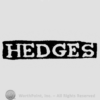 The name Hedges written with uppercase letters