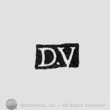 The letters DV written in uppercase