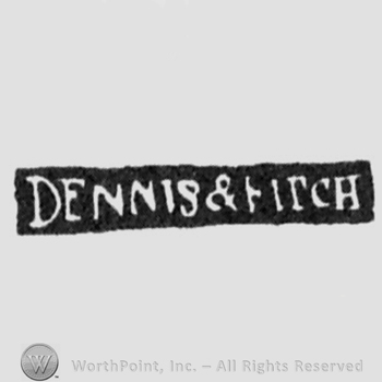 The name Dennis & Fitch written with uppercase letters