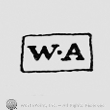 Letters W and A inside a frame like a rectangle; point between the letters.