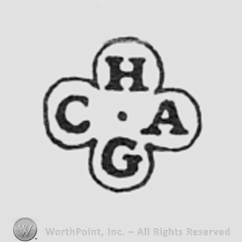 Letters HCGA inside a frame like a cross.