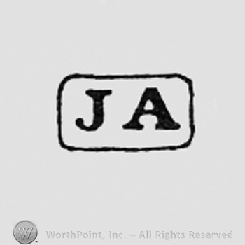 Letters JA inside a frame like a rectangle.