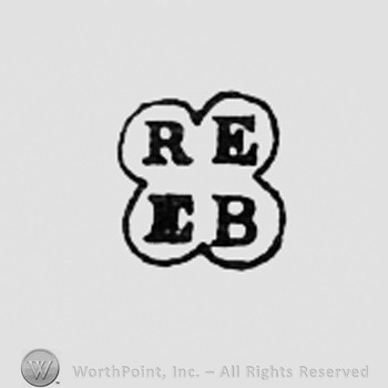 Letters RE EB inside a frame like a flower.