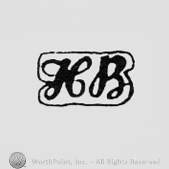 Letters H and B inside a frame like a rectangle.