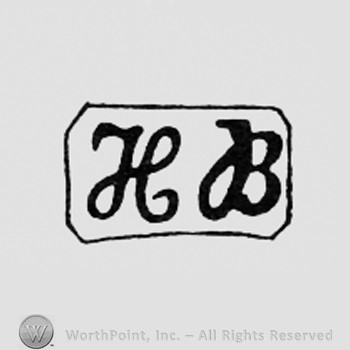 Letters H and B inside a frame like a rectangle.