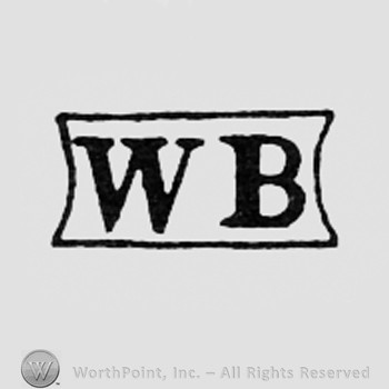 Letters WB inside a frame like a rectangle.
