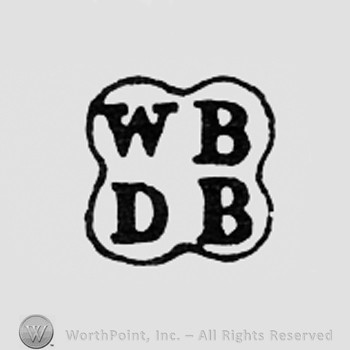 Letters WB and DB inside a frame like a flower.