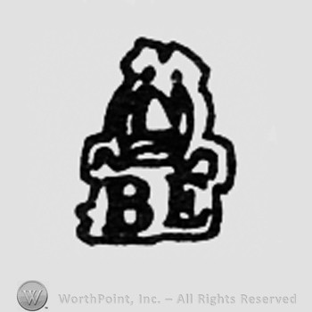 Shape like a bell above letters BE.