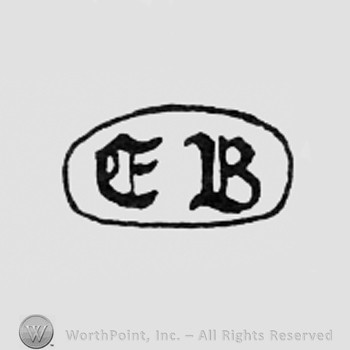 Letters EB inside an oval.