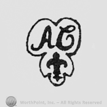 Letters AC above a fleur-de-lis.
