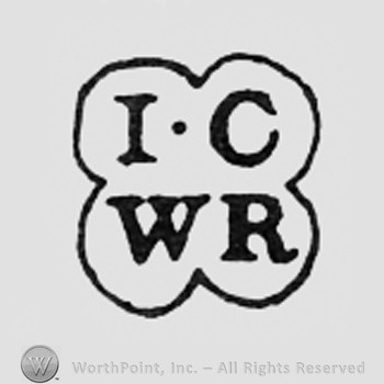 Letters IC WR inside a shape like a clover.