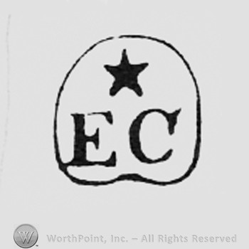 Star above letters EC all inside an oval.