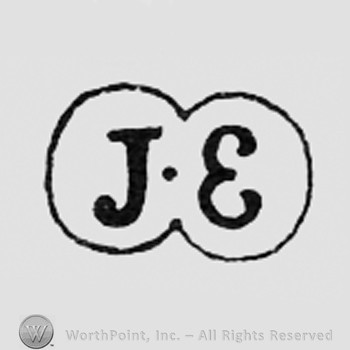 Letters J and E inside a double circle.