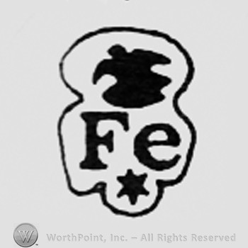 Bird above letters FE, and a star.