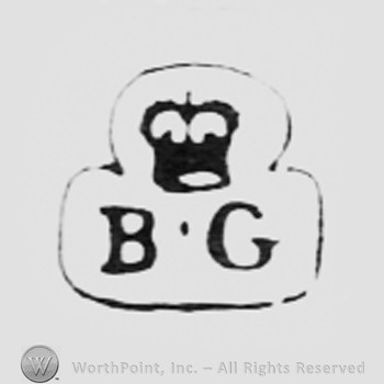 Crowned letters B and G.